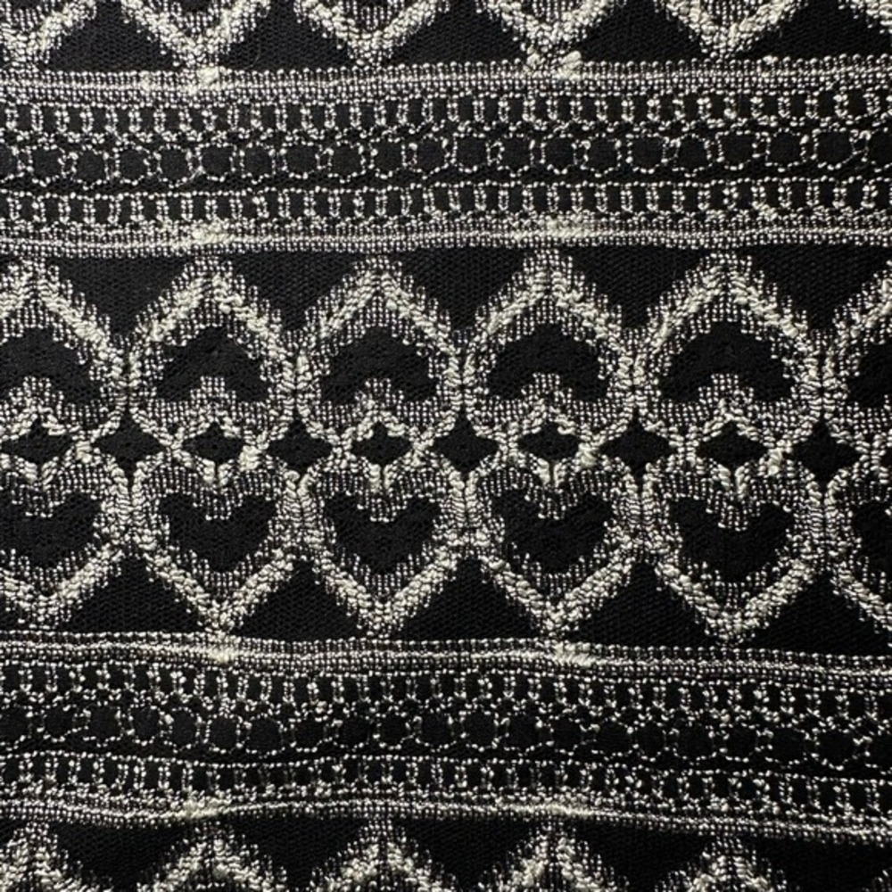 Charlotte Russe Top Size S Black White Heart Print Knit Off Shoulder Stretch Y2K - Picture 4 of 10